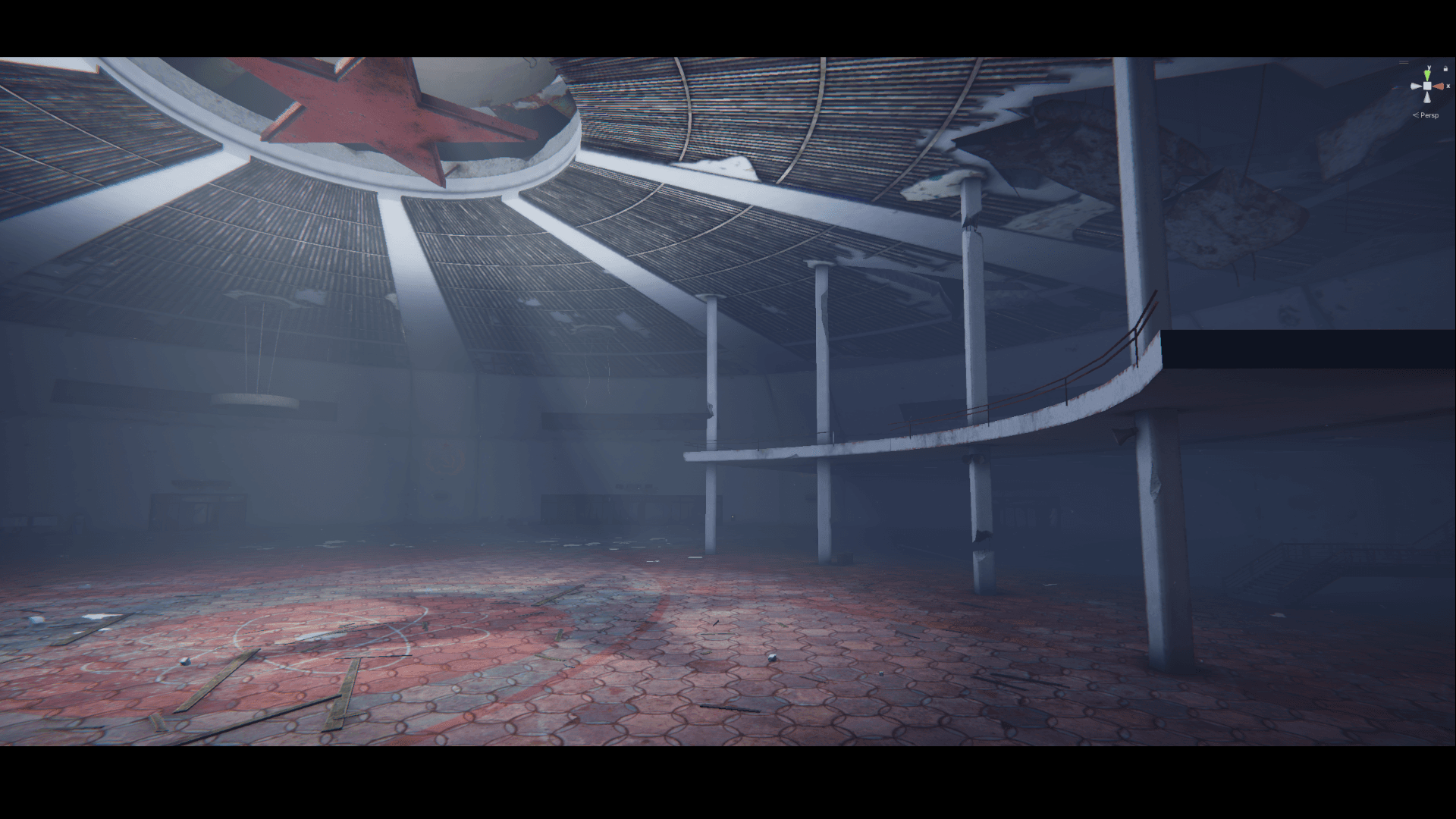 Screenshot of NODE: The Last Favor of the Antarii by Lapsus Games in the Unity Editor. A final render of an industrial environment